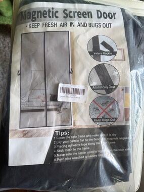 Magnetic Screen Door - Black - Keep Fresh Air In and Bugs Out
